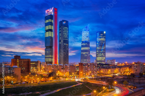 Spain financial district skyline at twilight © anekoho