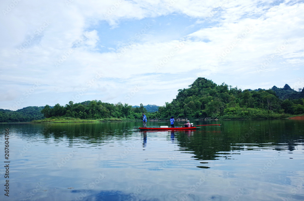 Fantastic mountain lake in Thailand national park in rain season Fantastic mountain lake in Thailand national park in rain season