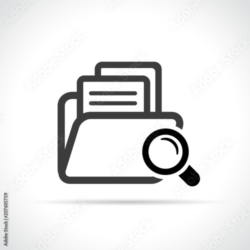 folder and magnifying glass icon