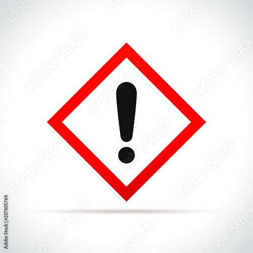 warning sign on white background