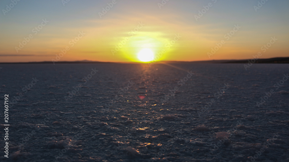Fototapeta premium Salt Plains Sunset Tuz Golu