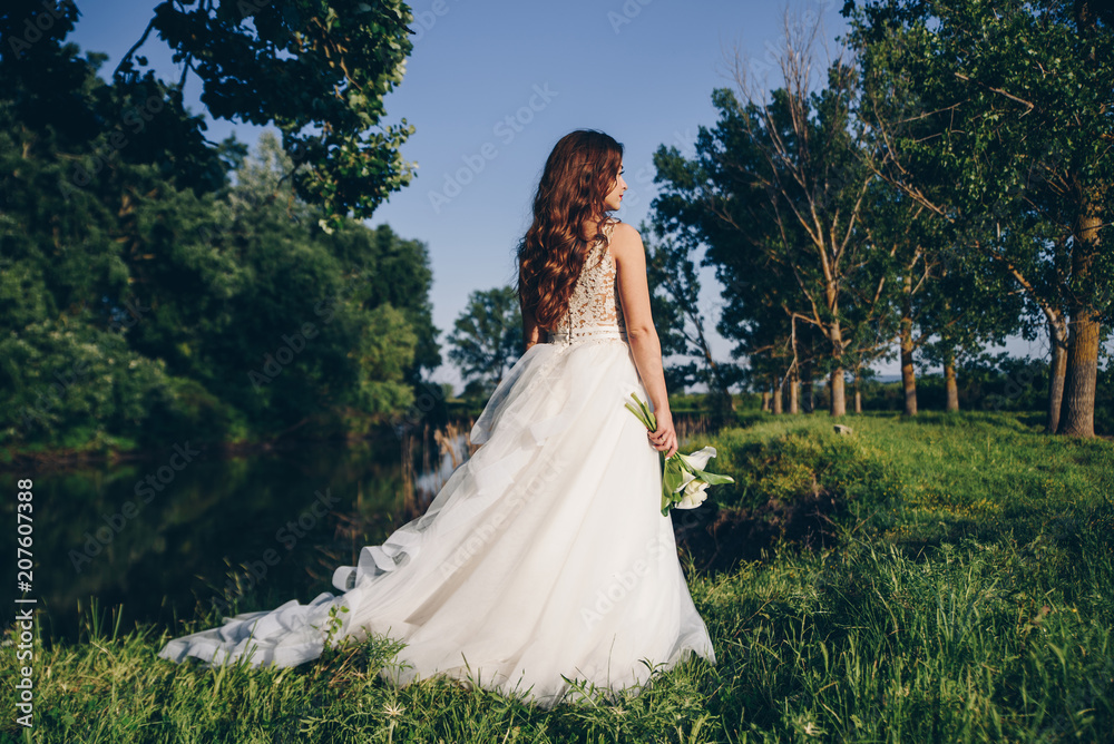 Young beautiful bride in the nature Young beautiful bride in the nature