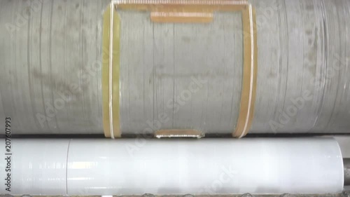gluing polyethylene film to the box