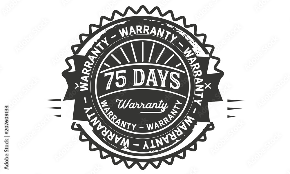 Fototapeta premium 75 days warranty icon vintage rubber stamp guarantee
