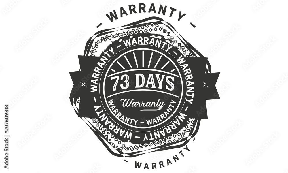 73 days warranty icon vintage rubber stamp guarantee
