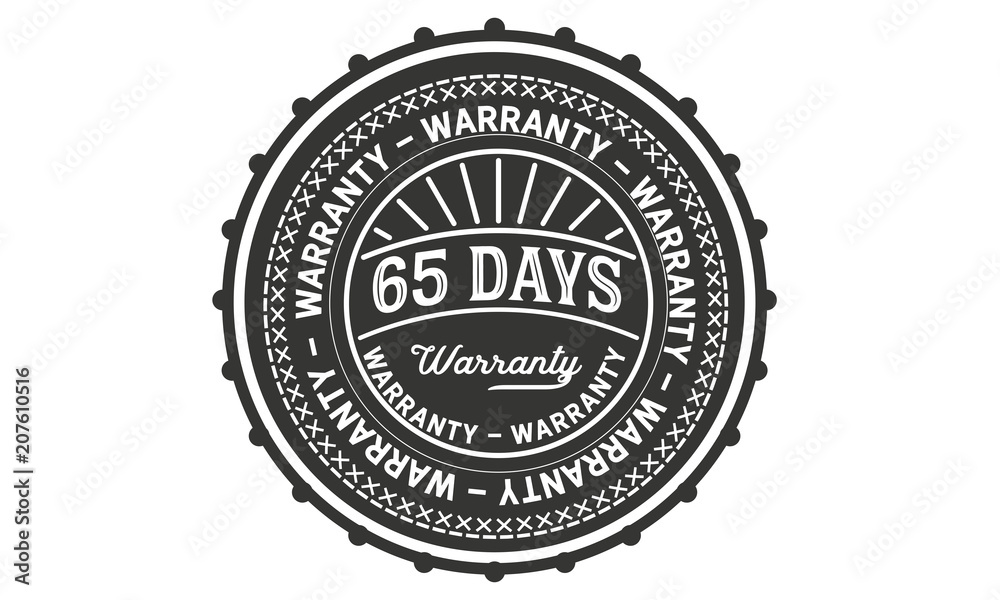 Obraz premium 65 days warranty icon vintage rubber stamp guarantee