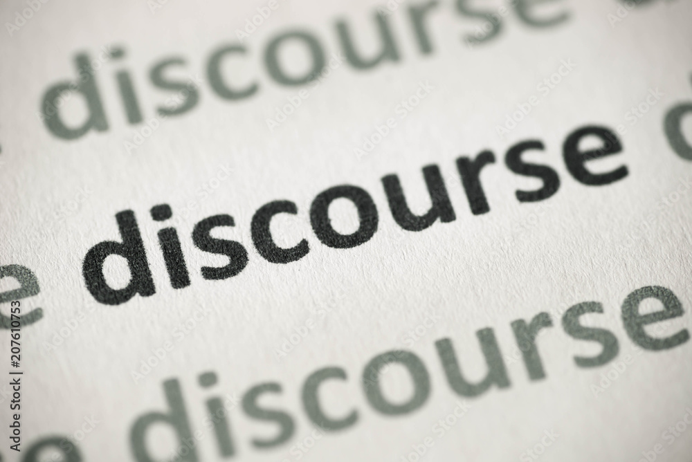 word discourse printed on paper macro word discourse printed on paper macro