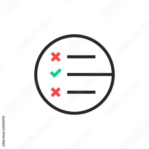 black thin line questionnaire round logo