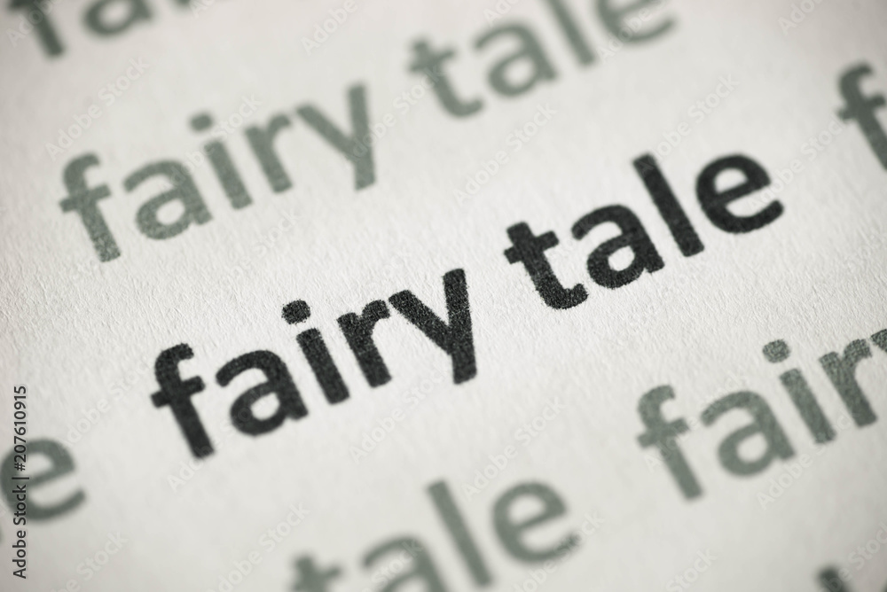 words fairy tale printed on paper macro words fairy tale printed on paper macro