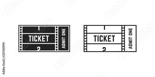 set of cinema or online movie ticket