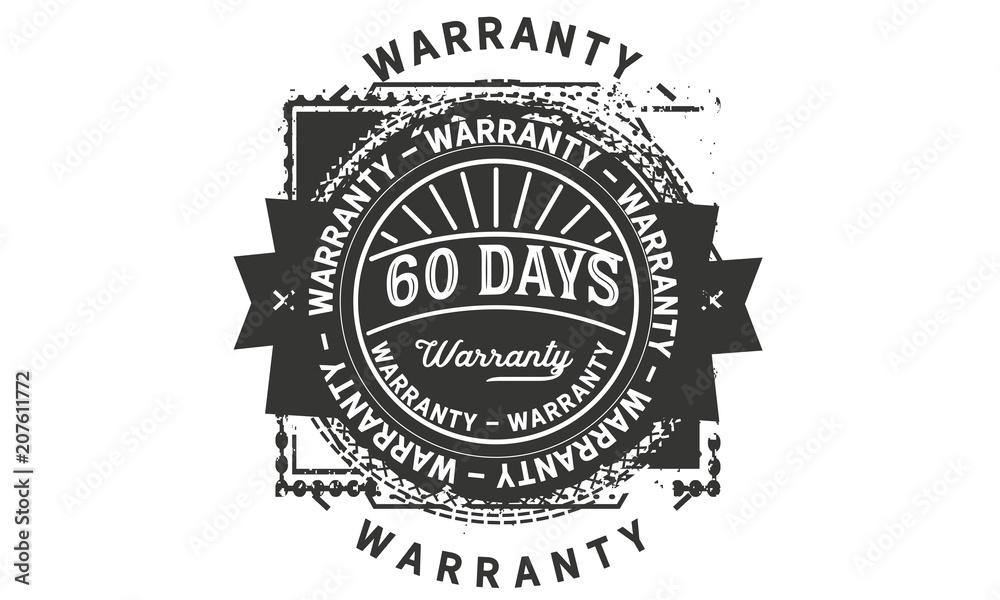 Fototapeta premium 60 days warranty icon vintage rubber stamp guarantee