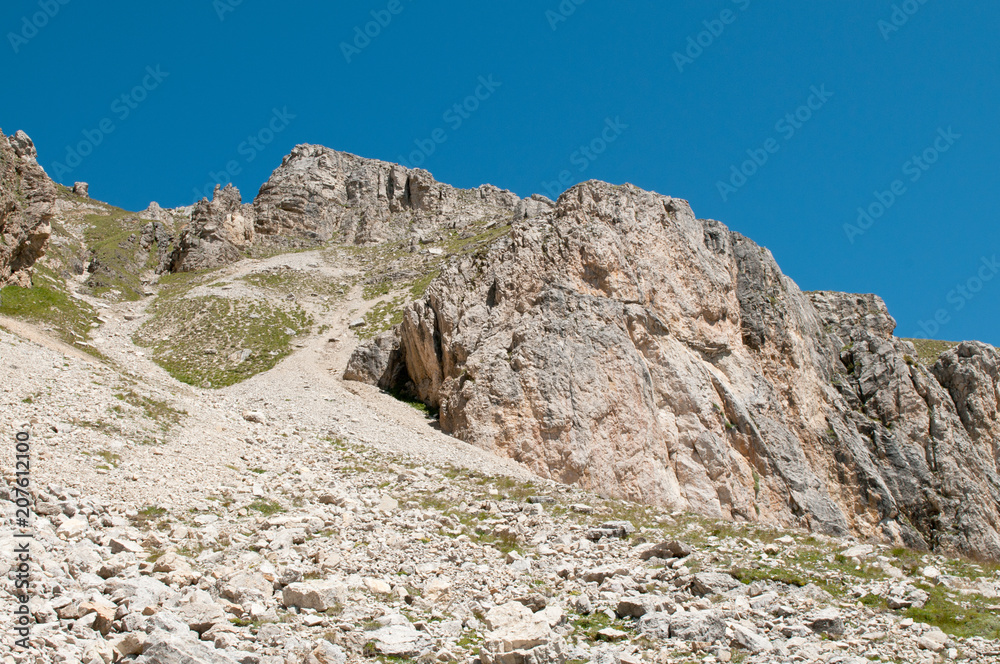 Masaeé-Klettersteig in der Rosengartengruppe in den Dolomiten