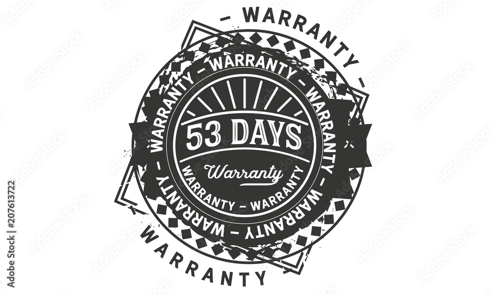 Fototapeta premium 53 days warranty icon vintage rubber stamp guarantee