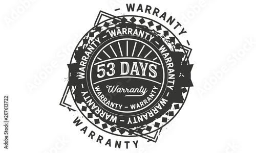 53 days warranty icon vintage rubber stamp guarantee