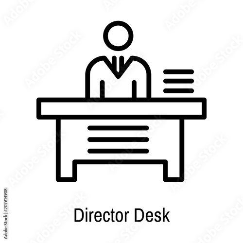 Director Desk icon vector sign and symbol isolated on white background, Director Desk logo concept