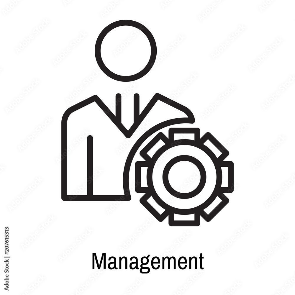 Management icon vector sign and symbol isolated on white background, Management logo concept Management icon vector sign and symbol isolated on white background, Management logo concept