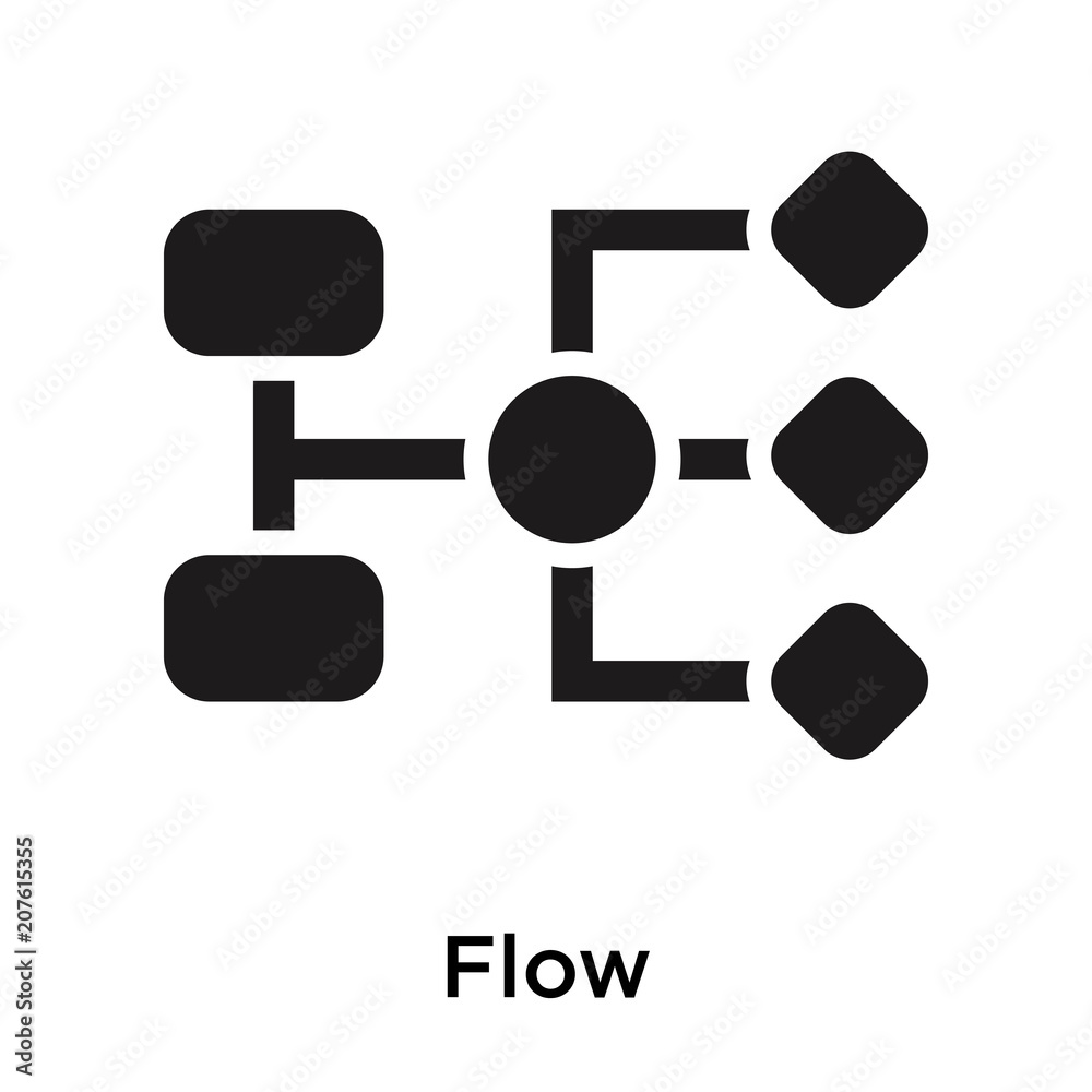 Flow icon vector sign and symbol isolated on white background, Flow ...