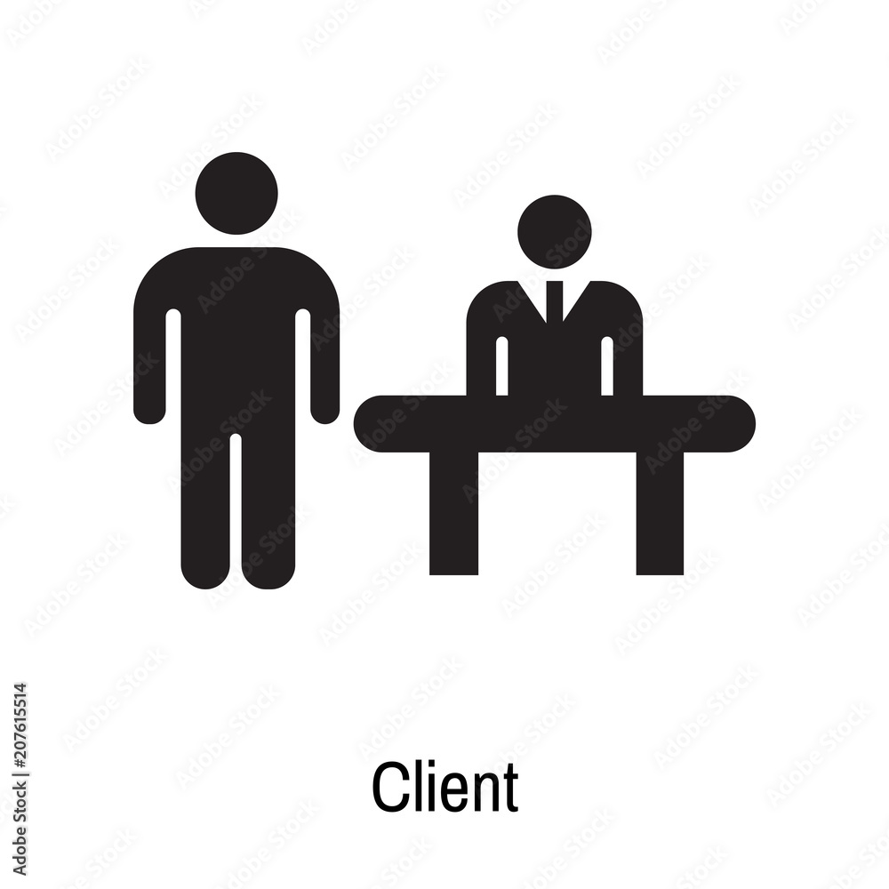 Client icon vector sign and symbol isolated on white background, Client logo concept Client icon vector sign and symbol isolated on white background, Client logo concept