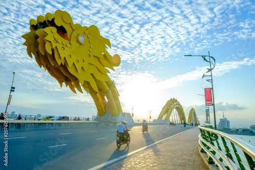 Dragon bridge  of Han river in Vietnam.