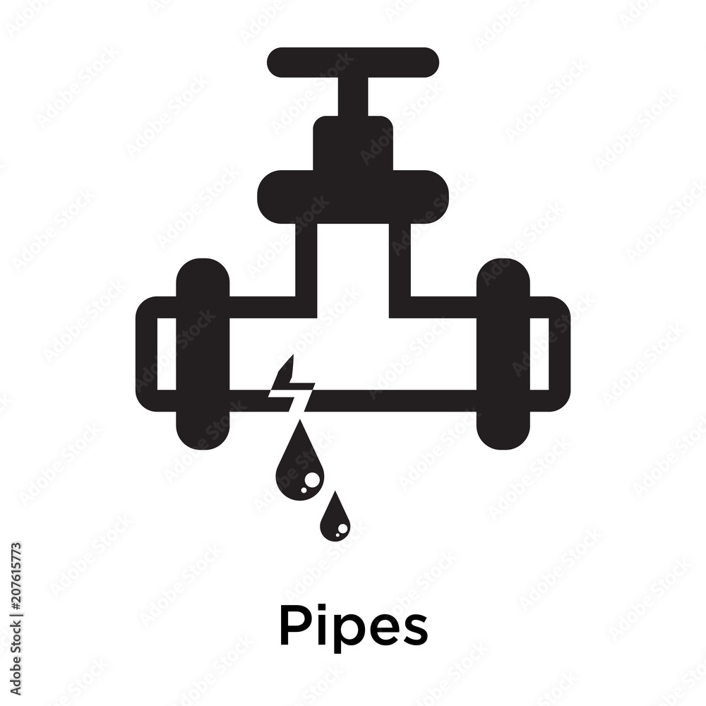 Pipes icon vector sign and symbol isolated on white background, Pipes logo concept Pipes icon vector sign and symbol isolated on white background, Pipes logo concept