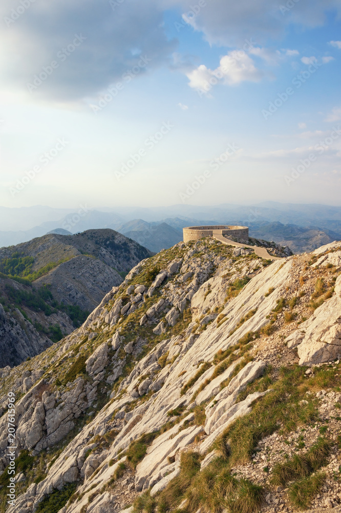 Mountain landscape with an observation deck in Lovcen National Park, Montenegro