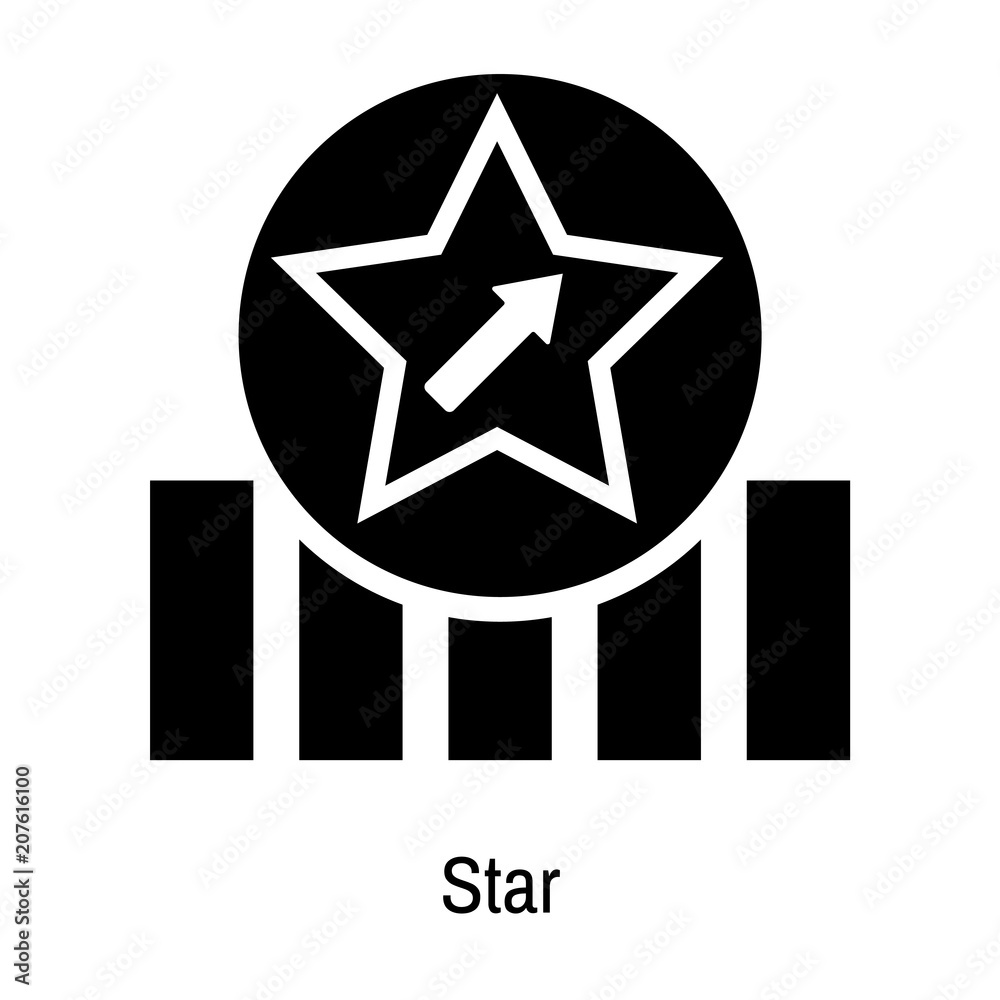 Fototapeta premium Star icon vector sign and symbol isolated on white background, Star logo concept