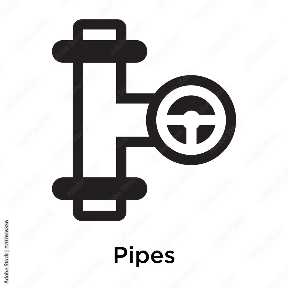 Pipes icon vector sign and symbol isolated on white background, Pipes logo concept Pipes icon vector sign and symbol isolated on white background, Pipes logo concept
