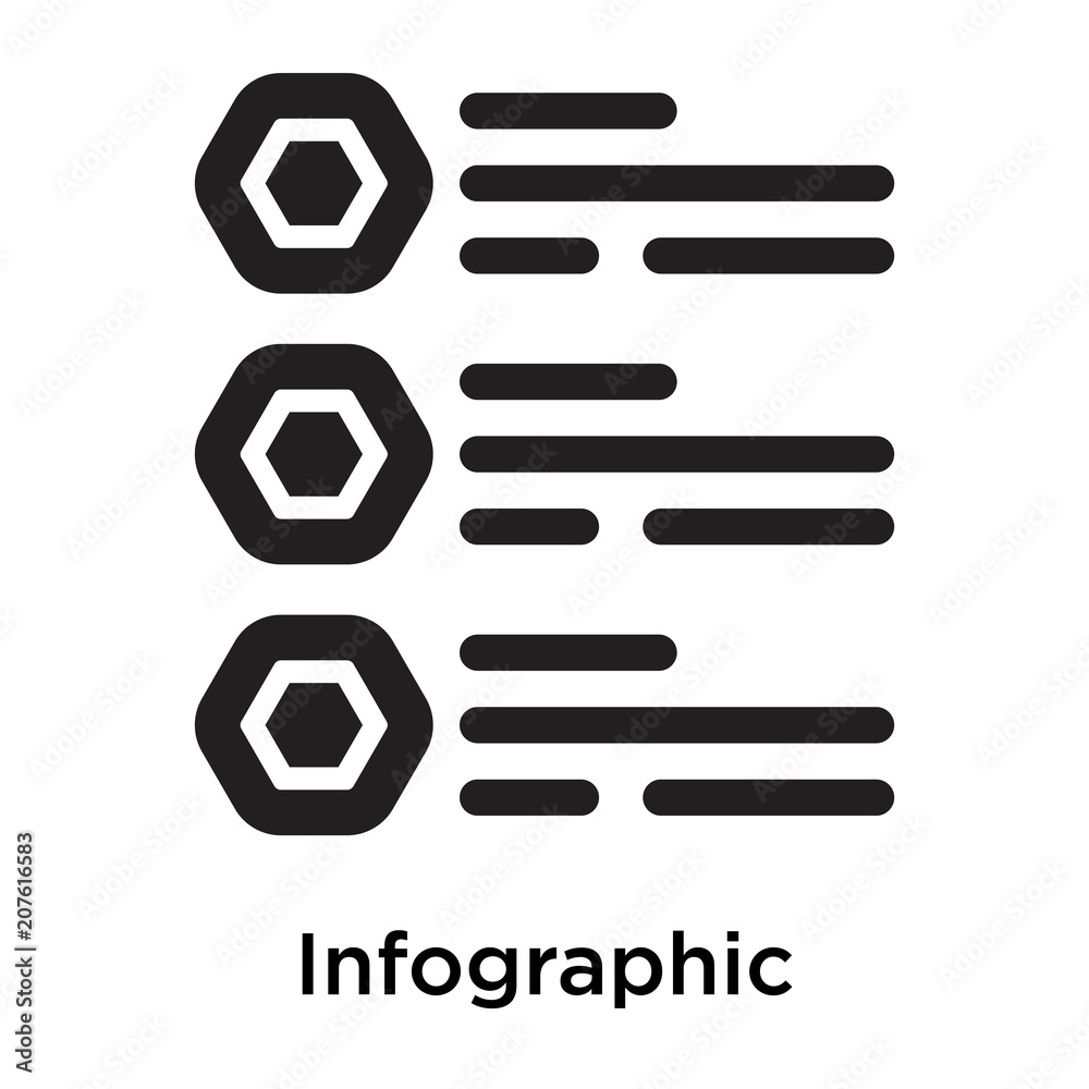 Infographic icon vector sign and symbol isolated on white background, Infographic logo concept Infographic icon vector sign and symbol isolated on white background, Infographic logo concept