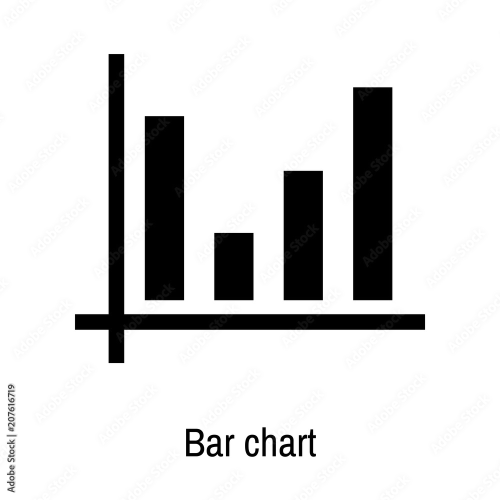 Bar chart icon vector sign and symbol isolated on white background, Bar chart logo concept Bar chart icon vector sign and symbol isolated on white background, Bar chart logo concept