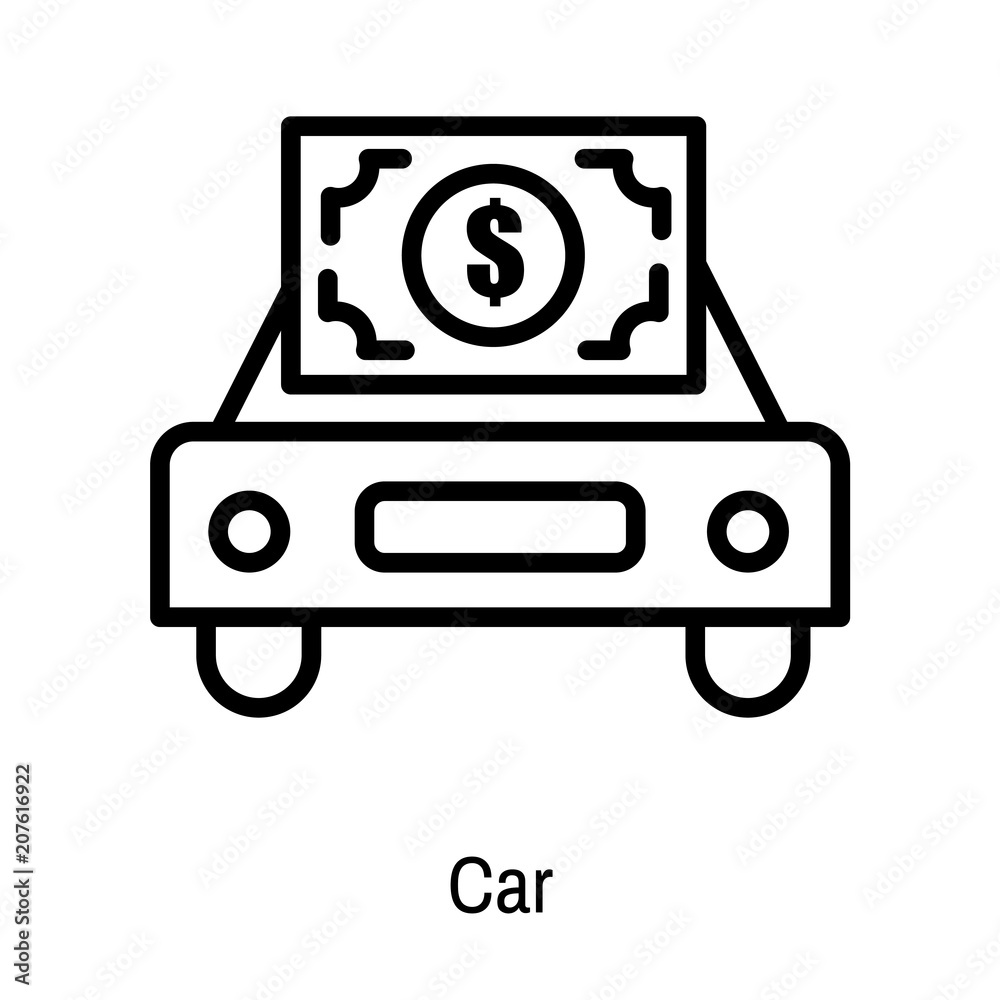 Car icon vector sign and symbol isolated on white background Car icon vector sign and symbol isolated on white background