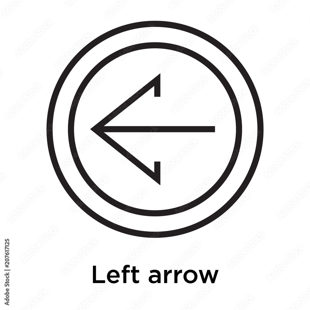 Left arrow icon vector sign and symbol isolated on white background, Left arrow logo concept Left arrow icon vector sign and symbol isolated on white background, Left arrow logo concept
