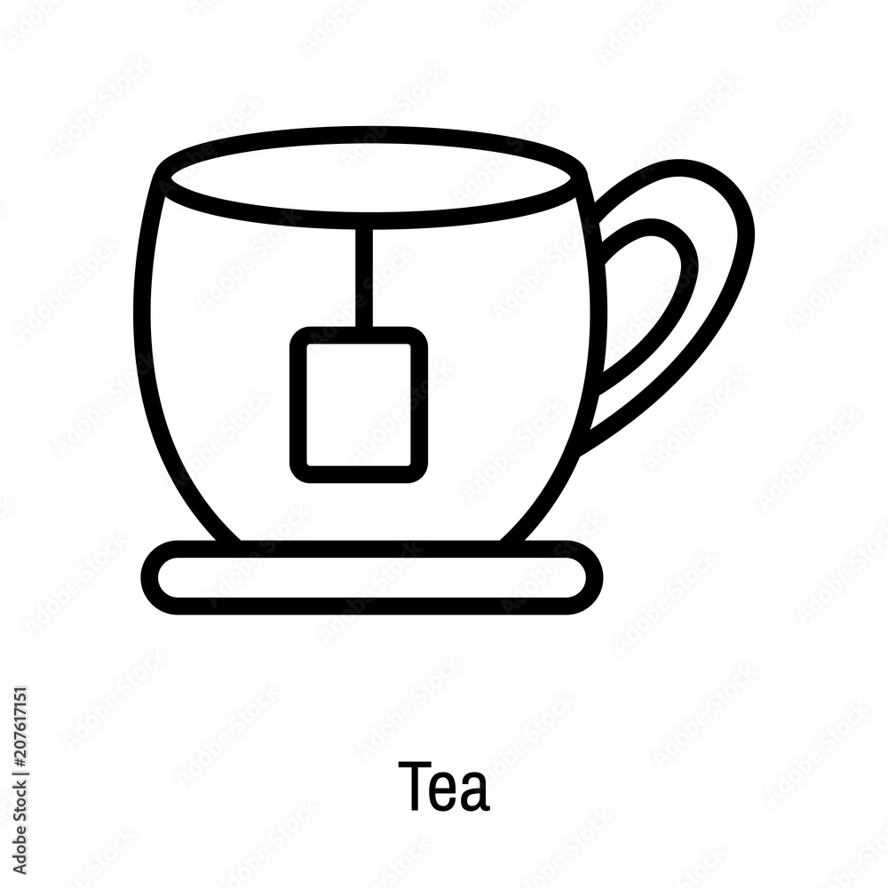 Tea icon vector sign and symbol isolated on white background, Tea logo concept Tea icon vector sign and symbol isolated on white background, Tea logo concept