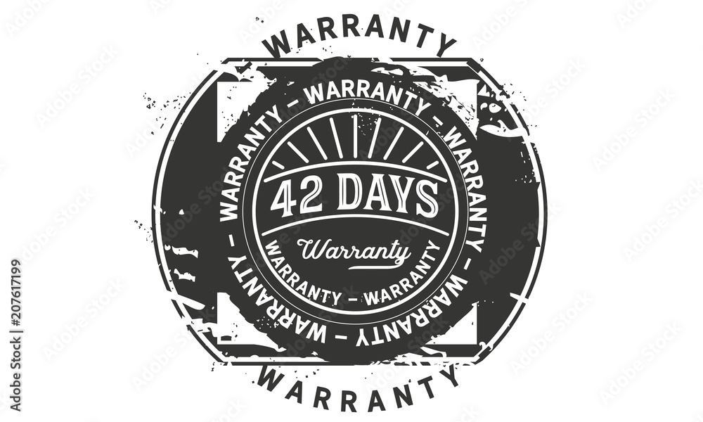 Fototapeta premium 42 days warranty icon vintage rubber stamp guarantee