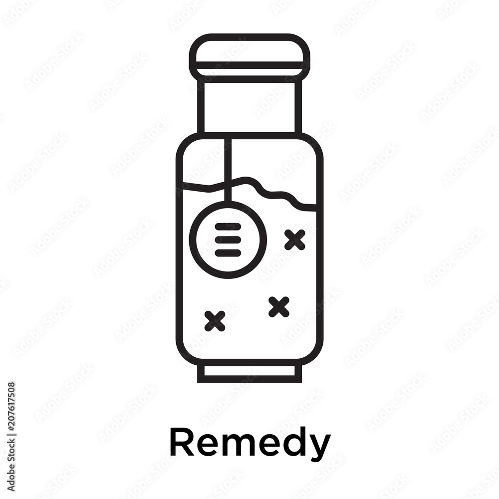 Remedy icon vector sign and symbol isolated on white background Remedy icon vector sign and symbol isolated on white background