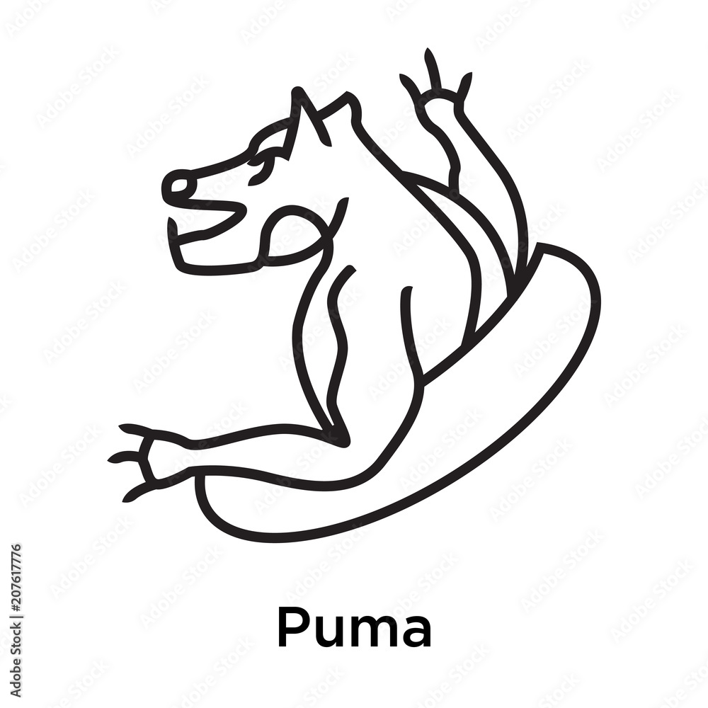 Puma icon vector sign and symbol isolated on white background, Puma logo  concept Stock Vector | Adobe Stock