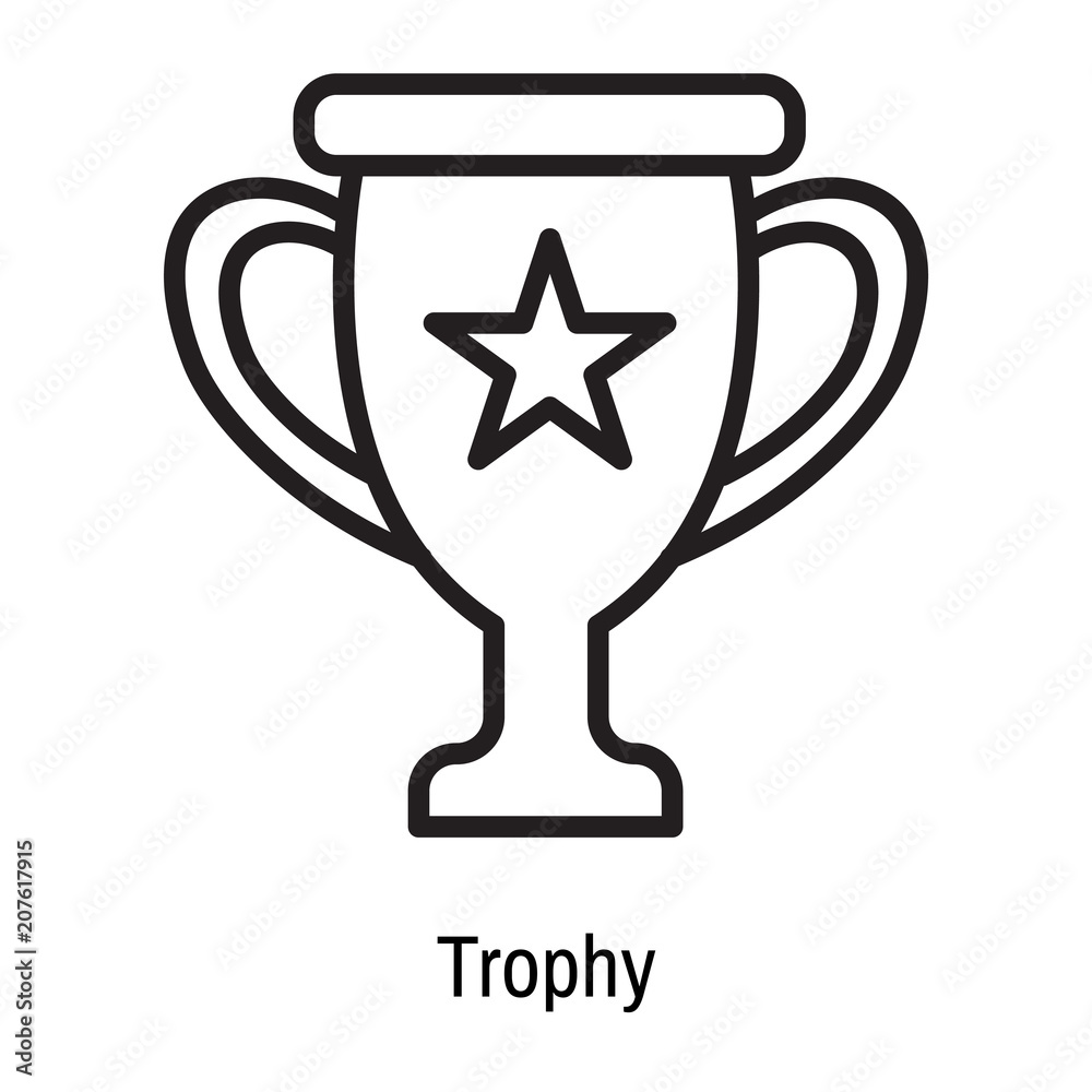 Trophy icon vector sign and symbol isolated on white background, Trophy logo concept Trophy icon vector sign and symbol isolated on white background, Trophy logo concept