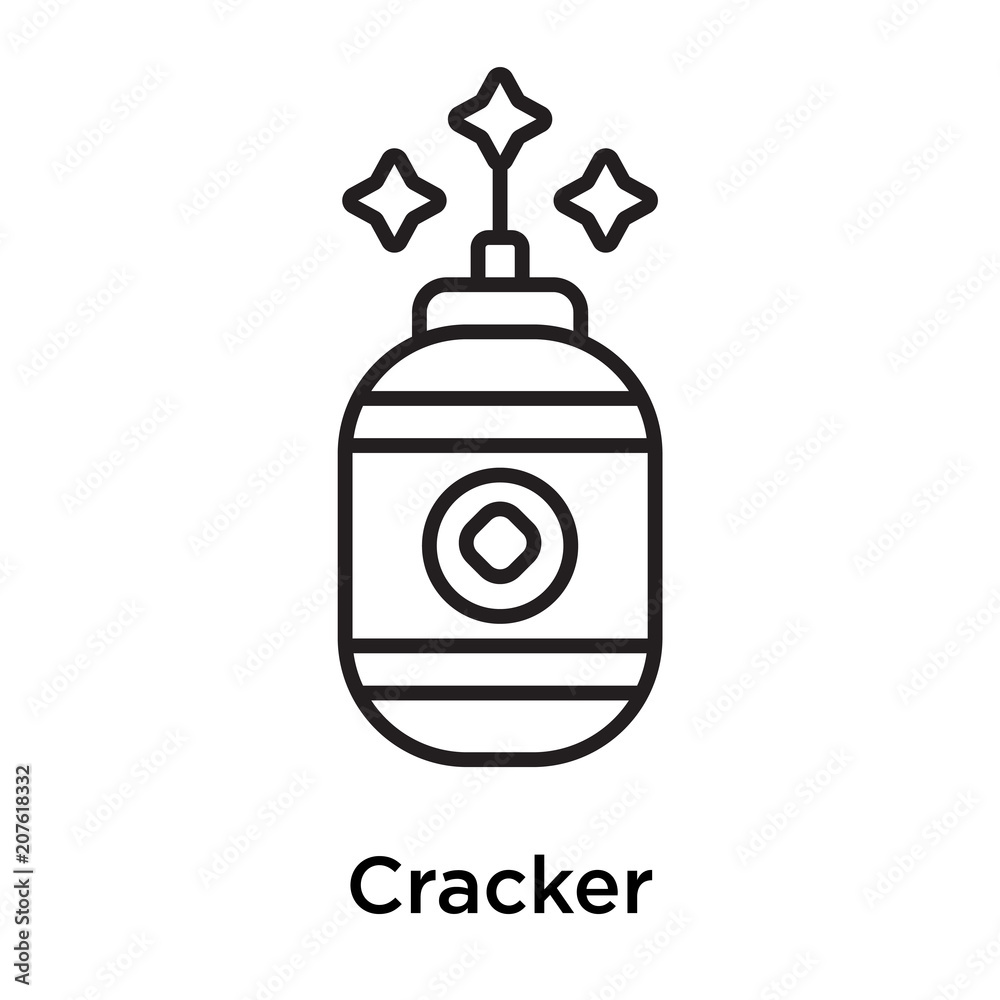 Cracker icon vector sign and symbol isolated on white background