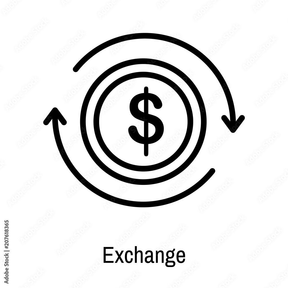 Exchange icon vector sign and symbol isolated on white background Exchange icon vector sign and symbol isolated on white background
