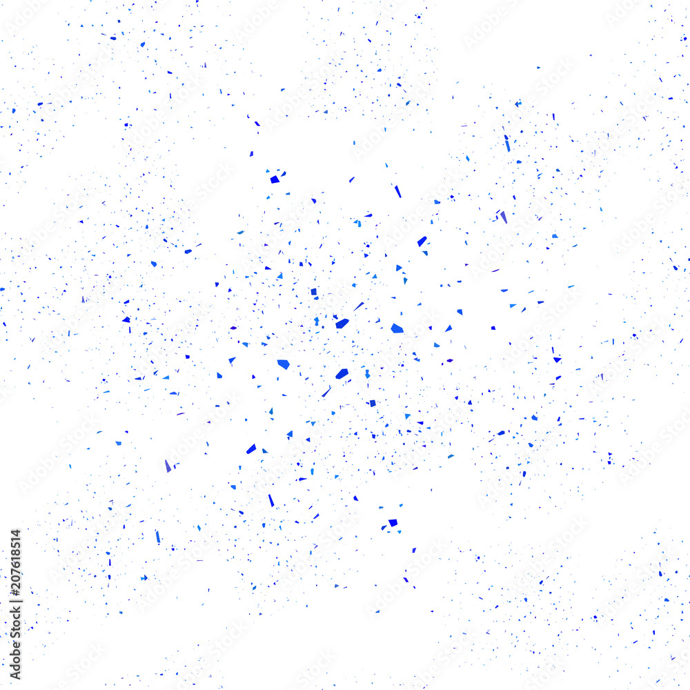 Blue Confetti Seamless Pattern Isolated. Set of Particles.