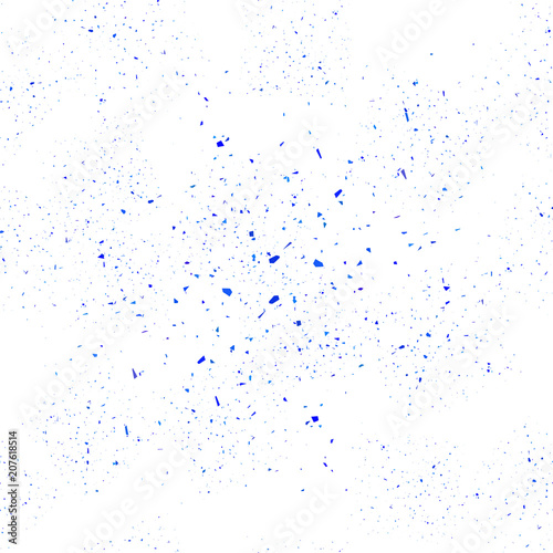 Blue Confetti Seamless Pattern Isolated. Set of Particles.