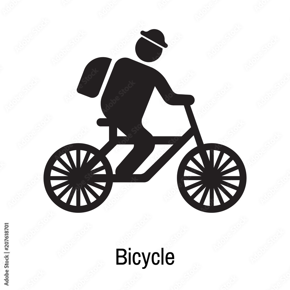 Bicycle icon vector sign and symbol isolated on white background, Bicycle logo concept