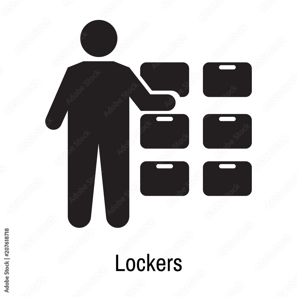 Lockers icon vector sign and symbol isolated on white background, Lockers logo concept Lockers icon vector sign and symbol isolated on white background, Lockers logo concept