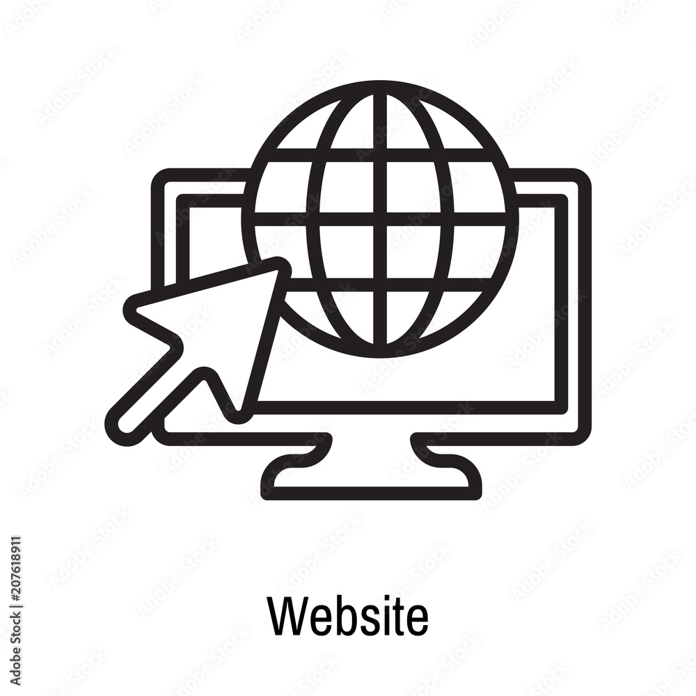 Website icon vector sign and symbol isolated on white background, Website logo concept Website icon vector sign and symbol isolated on white background, Website logo concept