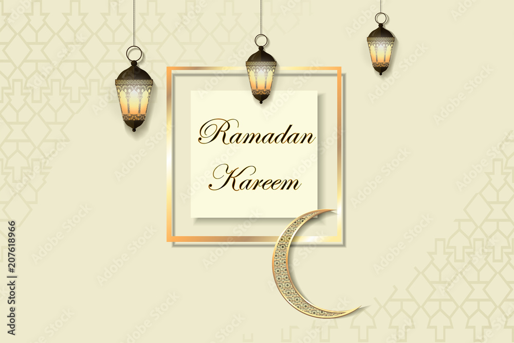 Naklejka premium Devices Ramadan Kareem Arab lamps