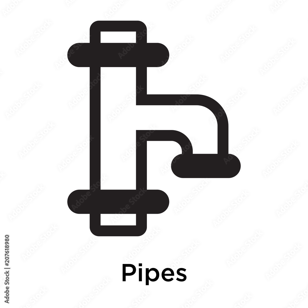 Pipes icon vector sign and symbol isolated on white background, Pipes logo concept Pipes icon vector sign and symbol isolated on white background, Pipes logo concept
