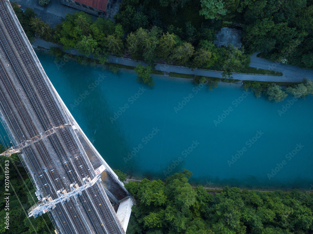 Aerial view of river Aare