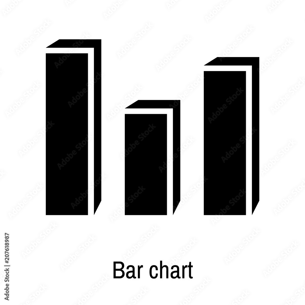 Bar chart icon vector sign and symbol isolated on white background, Bar chart logo concept