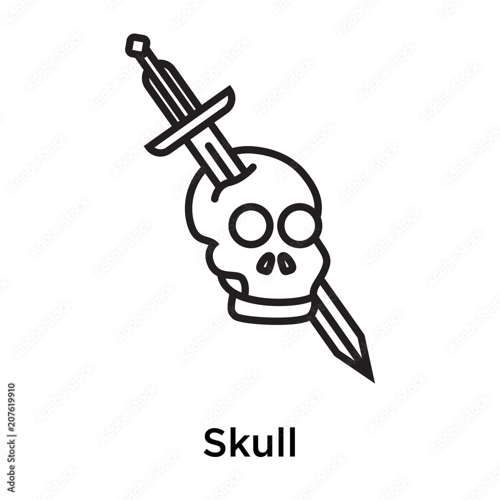 Skull icon vector sign and symbol isolated on white background, Skull logo concept Skull icon vector sign and symbol isolated on white background, Skull logo concept
