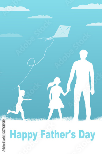 father's day for web. Holiday card for dad, vector for print and web.Happy Father’s Day  greeting card. Vector illustration. The style of origami, cut paper.