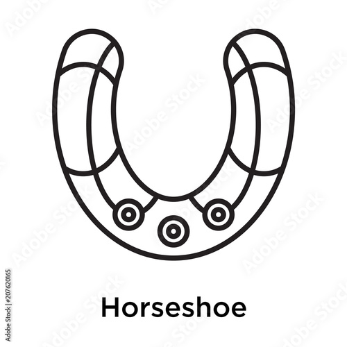 Horseshoe icon vector sign and symbol isolated on white background, Horseshoe logo concept